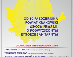 Od 10 października powiat krakowski w żółtej strefie