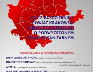Od 17 października powiat krakowski w czerwonej strefie