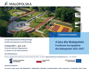 4 lata dla Małopolski Fundusze Europejskie dla Małopolski 2021-2027